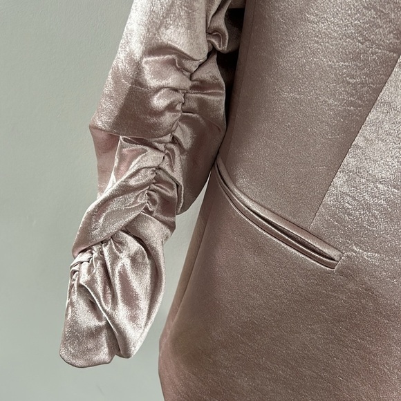 Generation Love Metallic Ruched Sleeve Fabien Blazer in Pink - Picture 6 of 15